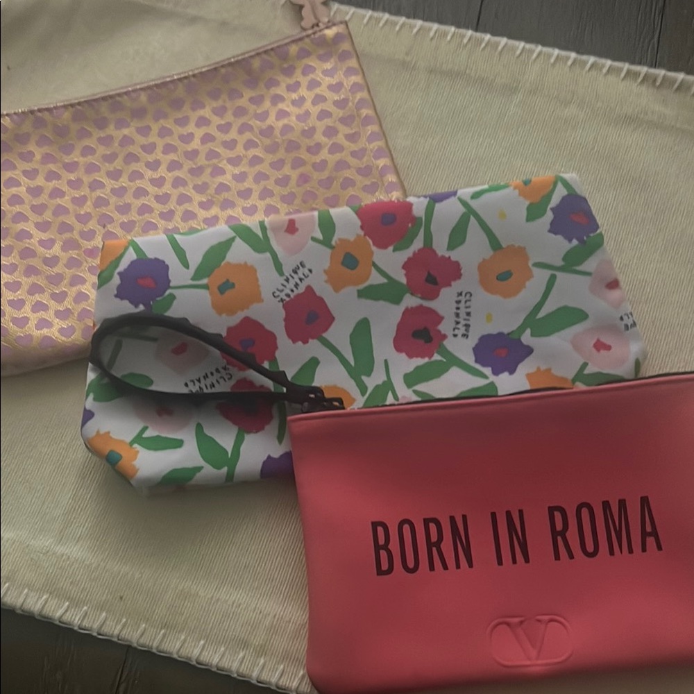 Valentino Pink Cosmetic Pouch Set